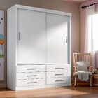 Guarda Roupa Solteiro Capri 2 Portas Correr 6 Gavetas