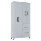 Guarda-roupa Solteiro Capri 4 Portas 2 Gavetas Branco - Poque