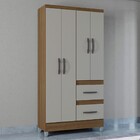 Guarda-roupa Solteiro Capri 4 Portas 2 Gavetas Castanho/off W