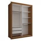 Guarda-roupa Solteiro Cardiff 2 Portas 2 Gavetas Cinamomo/off