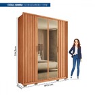 Guarda-roupa Solteiro Centurium 4 Portas 3 Gavetas Ripado Com