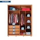 Guarda-roupa Solteiro Centurium 4 Portas 3 Gavetas Ripado Com