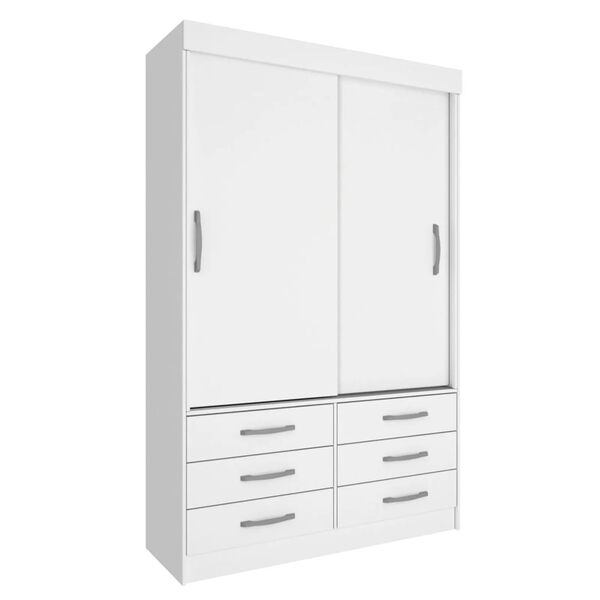 Guarda Roupa Solteiro Chicago 2 Portas De Correr 6 Gavetas Tc