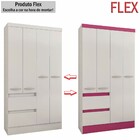 Guarda-roupa Solteiro Chicago 4 Portas 2 Gavetas Flex Branco/