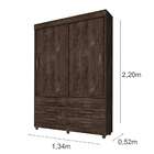 Guarda-roupa Solteiro Chicago X 2 Pt 6 Gv Cumaru