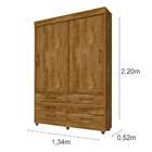 Guarda-roupa Solteiro Chicago X 2 Pt 6 Gv Ipê