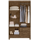 Guarda Roupa Solteiro Chile 4 Portas Castanho Wood Moval