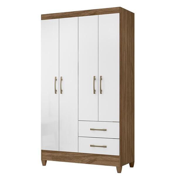 Guarda Roupa Solteiro Chile 4 Portas E 2 Gavetas - Pr Móveis