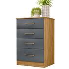 Guarda Roupa Solteiro Chile E Cômoda Ms913 Freijó Cinza– Moval