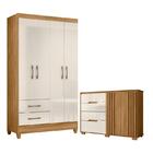 Guarda Roupa Solteiro Chile E Cômoda Texas Freijó Off White –