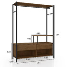 Guarda Roupa Solteiro Closet Barcelona 118 Cm 2 Gavetas Preto