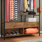 Guarda Roupa Solteiro Closet Barcelona 118 Cm 2 Gavetas Preto