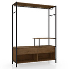 Guarda Roupa Solteiro Closet Barcelona 118 Cm 2 Gavetas Preto