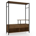 Guarda Roupa Solteiro Closet Barcelona 2 Gavetas Preto/demoli