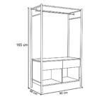 Guarda Roupa Solteiro Closet Industrial 90cm 2 Gavetas Paris