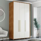 Guarda-roupa Solteiro Coimbra 3 Portas 3 Gavetas Freijo/off W