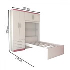 Guarda-roupa Solteiro Collonia 4 Portas 3 Gavetas Branco/pink