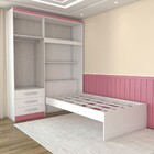 Guarda-roupa Solteiro Collonia 4 Portas 3 Gavetas Branco/pink