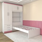 Guarda-roupa Solteiro Collonia 4 Portas 3 Gavetas Branco/pink