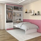 Guarda-roupa Solteiro Collonia 4 Portas 3 Gavetas Branco/pink
