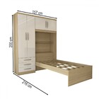 Guarda-roupa Solteiro Collonia 4 Portas 3 Gavetas Castanho/of