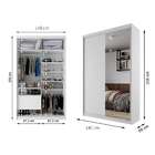 Guarda-roupa Solteiro Com 1 Espelho Geneve 2 Pt 2 Gv Branco