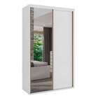 Guarda-roupa Solteiro Com 1 Espelho Minimalis 2 Pt Branco