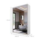 Guarda-roupa Solteiro Com 2 Espelhos Genebra 100% Mdf 2 Pt 2