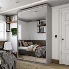 Guarda-roupa Solteiro Com 2 Espelhos Geneve 2 Pt 2 Gv Cinza