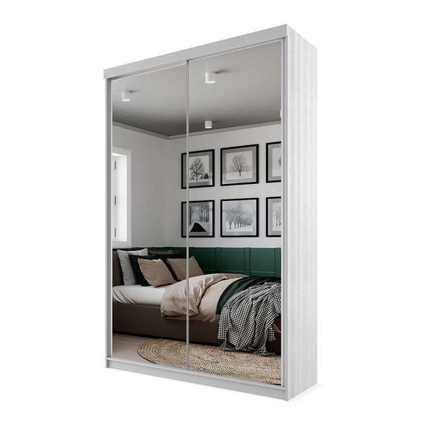 Guarda-roupa Solteiro Com 2 Espelhos Lugano 2 Pt 2 Gv Branco