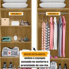 Guarda-roupa Solteiro Com 2 Portas 1 Gaveta E 5 Prateleiras D