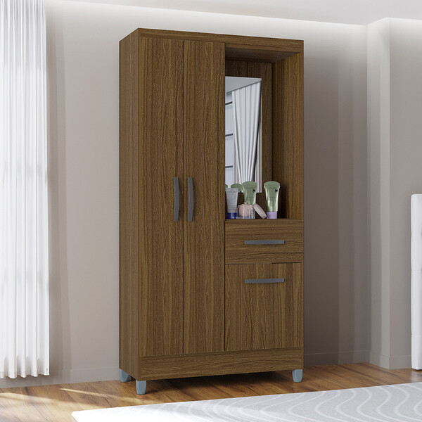 Guarda Roupa Solteiro Com 3 Portas E 1 Gavetas Atlas Poquema