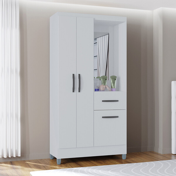 Guarda Roupa Solteiro Com 3 Portas E 1 Gavetas Atlas Poquema