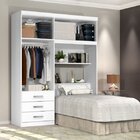 Guarda-roupa Solteiro Com Cabeceira 4 Portas Cancun  Branco