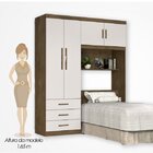 Guarda-roupa Solteiro Com Cabeceira 4 Portas Cancun  Jequitib