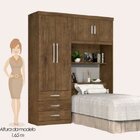 Guarda-roupa Solteiro Com Cabeceira 4 Portas Cancun  Jequitib