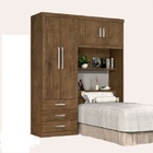 Guarda-roupa Solteiro Com Cabeceira Baú 4 Portas 3 Gavetas Ca