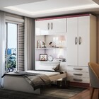 Guarda-roupa Solteiro Com Cama Liverpool 4 Portas 3 Gavetas B