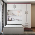 Guarda-roupa Solteiro Com Cama Liverpool 4 Portas 3 Gavetas B