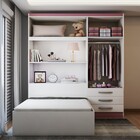 Guarda-roupa Solteiro Com Cama Liverpool 4 Portas 3 Gavetas B