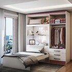 Guarda-roupa Solteiro Com Cama Liverpool 4 Portas 3 Gavetas B