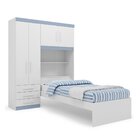 Guarda Roupa Solteiro Com Cama Solteiro 4 Portas 3 Gavetas Ad