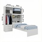 Guarda-roupa Solteiro Com Cama Solteiro 4 Portas 3 Gavetas Ad