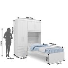 Guarda-roupa Solteiro Com Cama Solteiro 4 Portas 3 Gavetas Ad