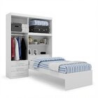 Guarda-roupa Solteiro Com Cama Solteiro 4 Portas 3 Gavetas Ad