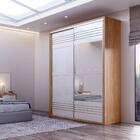 Guarda Roupa Solteiro Com Espelho 179cm 2 Portas 100% Mdf Tw6
