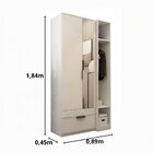 Guarda Roupa Solteiro Com Espelho 2 Portas 1 Gaveta Capri  Br