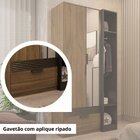 Guarda Roupa Solteiro Com Espelho 2 Portas 1 Gaveta Capri  No