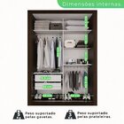 Guarda Roupa Solteiro Com Espelho 2 Portas 2 Gavetas Costa Ri