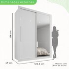 Guarda Roupa Solteiro Com Espelho 2 Portas 2 Gavetas Costa Ri